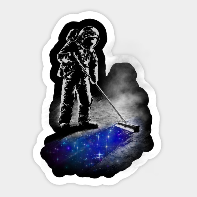 Stardust Sweeper Sticker by angrymonk